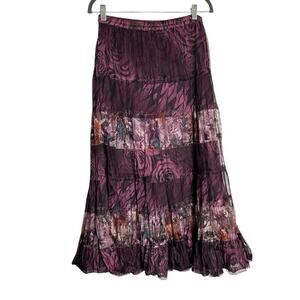 Solitaire Purple and Pink Midi Skirt